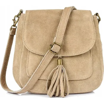 Kabelka Vera Pelle kabelka, typ kabelka přes rameno, z pravé semišové kůže, béžová