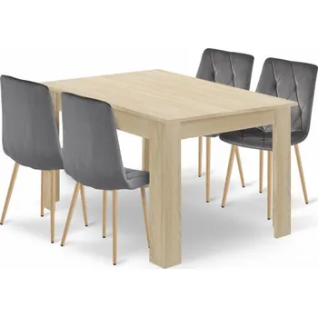 Jídelní stůl Jídelní stůl NP se čtyřmi židlemi LIBRA šedé