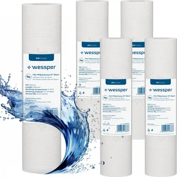 vodní filtr Pěnová filtrační vložka pro předfiltraci Wessper 10" 20 mikronů PP20 5x