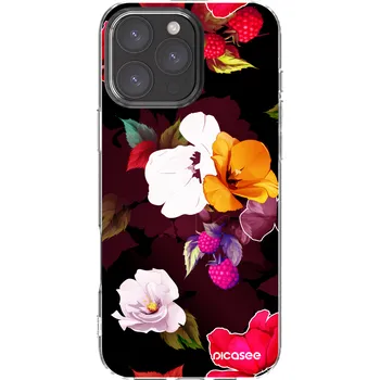 Pouzdro na mobilní telefon Picasee silikonový průhledný obal pro Apple iPhone 16 Pro Max - Flowers and Berries