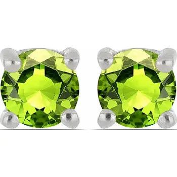 Náušnice Náušnice stříbrné s broušenými olivíny Ag 925 040418 PD 0,4 cm, 0,8 g