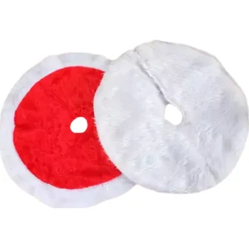 Vánoční dekorace Červený vánoční koberec pod stromeček 38 x 38 cm Dekorační podložka pod malý stromek Měkký sváteční kobereček pro bytovou výzdobu Vánoc