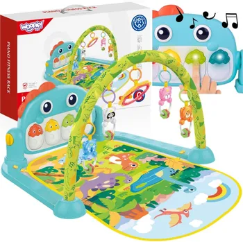 Hrací deka Interaktivní edukační hrací podložka se zvuky Dino, zelená