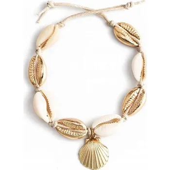 Náramek Náramek na nohu Miss Glow provázkový zlatý klasický