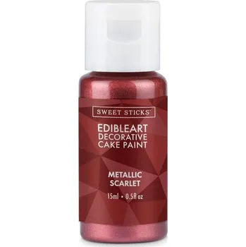 Metalická barva tekutá 15ml Scarlet - Sweet Sticks
