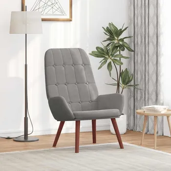 Křeslo vidaXL Relaxační křeslo samet [4102639] Barva: světle šedá