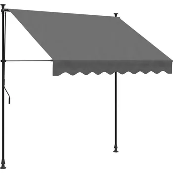 Stínicí technika Výsuvná markýza, antracitová, 200x150 cm, látka a ocel