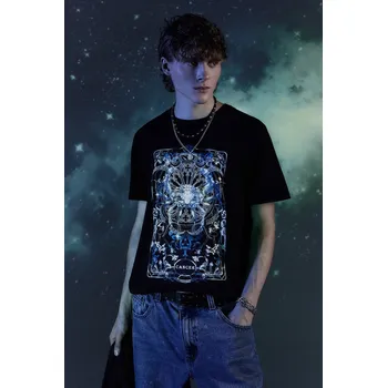 Pánské tričko Bavlněné tričko Medicine pánské, černá barva, s potiskem RW24.TSM956 99X, vel. XL