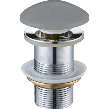 sítko a zátka do dřezu Mexen keramická uzavíratelná umyvadlová výpusť kulatý, ClickClack, velká zátka, bez přepadu, šedá, 79910-61