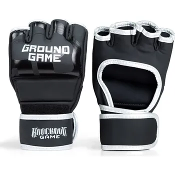 Bojový sport MMA rukavice Ground Game SILVER PRO (bez palce, pravá kůže) Velikost: L/XL