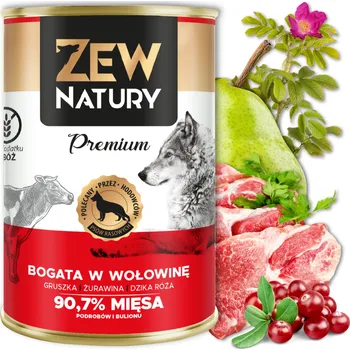 Krmivo pro psa Vlhké Krmivo pro Psa ZEW NATURY 400g Bohaté na Hovězí Maso pro Dospělé Psy