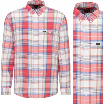Pánské oblečení LEE RIVETED PÁNSKÁ KOŠILE S DLOUHÝM RUKÁVEM, KOSTKOVANÁ - VELIKOST S