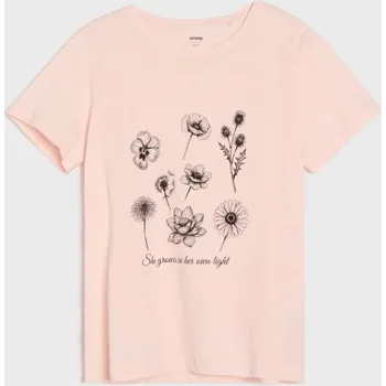 Dámské spodní prádlo Sinsay - Bavlněná košilka s potiskem - pastelová růžová - 000HB-03F - 000HB-03F-XXL