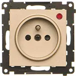 Zásuvka silová 1 násobná typ E, s uzemněním, se clonkami, s, Simon 55 TGZ1CZ.01P/144, champagne metalizovaná