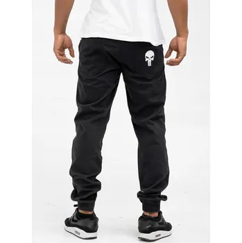 Pánské kalhoty PÁNSKÉ LÁTKOVÉ JOGGER KALHOTY MARVEL PUNISHER Logo Módní Černé M