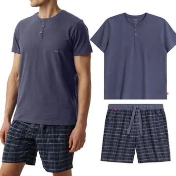 Pánské pyžamo Pánské pyžamo bavlna krátký rukáv Atlantic XL