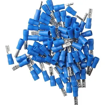 Síťový kabel Faston-zdířka 2,8mm modrá pro kabel 1,5-2,5mm2, balení 100ks