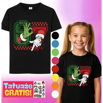 Dětská móda Dětské tričko Grinch Six Seven 67 T-Shirt L 152cm A3 + TETOVÁNÍ DÁREK