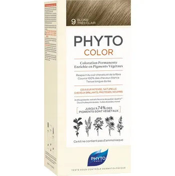 Barva na vlasy Phyto Phytocolor 9 Velmi Světlá Blond Barva na Vlasy s Rostlinnými Pigmenty