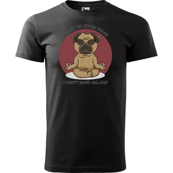 Sablio Tričko s potiskem Hurry up inner peace - černé 5XL