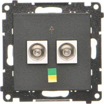 Elektrická zásuvka Zásuvka ekvipotenciální, 2 násobná, Simon 55 TGEK2.01/149, černá metalizovaná