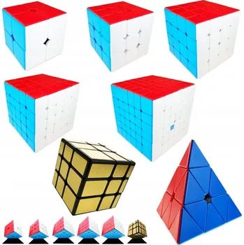 Hlavolam SADA KOSTEK 2x2 + 3x3 + 4x4 + 5x5 + 6x6 + Pyramida + Zlatá Kostka Mirror