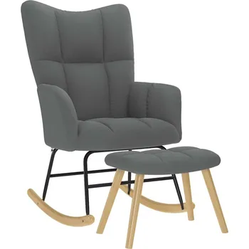 Obývací pokoj vidaXL Houpací křeslo s podnožkou textil [4016802] Barva: Tmavě šedá
