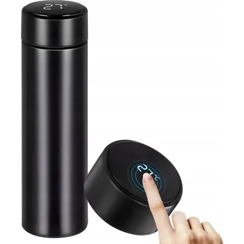 Termohrnek Termohrnek Smart World 500 ml nerezová ocel černý s dotykovým LCD displejem