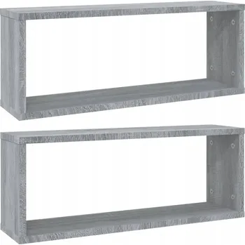 police Nástěnné police, 2 ks, šedý dub sonoma, 60x15x23
