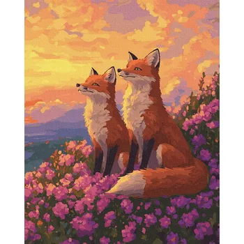 Malování podle čísel iPicasso 40x50 cm na rámu - Liščí odlesky