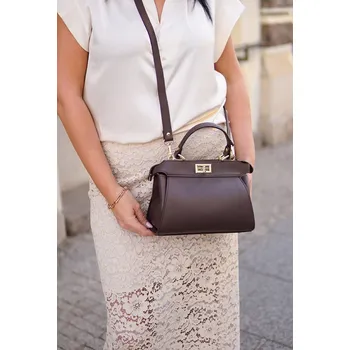 Kabelka MORANTI kabelka kufřík pravá kůže transparentní