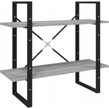 Knihovna Regál na knihy se 2 policemi, šedý dub sonoma, 80 cm