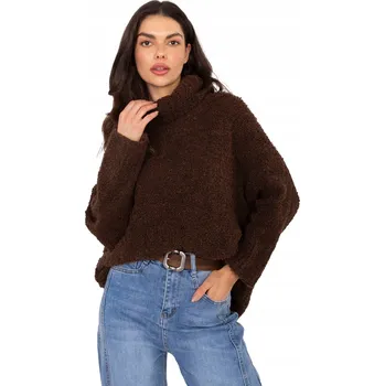 Dámský svetr Dámský svetr dlouhý rolák boucle hladký teplý