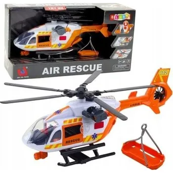 autíčko ZÁCHRANNÝ VRTULNÍK, POHYBLIVÉ VRTULE, SVĚTLA, ZVUKY, HÁK S NOSÍTKY