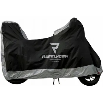 Moto bunda Obal / Plachta na motorku Rebelhorn Cover II s prostorem pro kufr, černá/stříbrná, velikost S