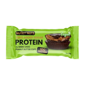 Cukrovinka NUTRY NUTS Proteinové košíčky - hořká čokoláda s arašídovým máslem 2 x 21 g