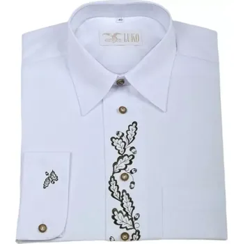 Bílá košile Luko SLIM FIT s výšivkou model 222108