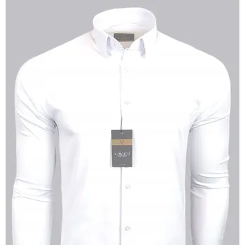 Pánská košile Pánská košile hladká LAVIER bílá – elegantní, Slim Fit, bavlněná vel. XL