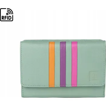 Dámská kožená peněženka barevná Słon Torbalski zelená