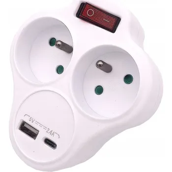Elektrická zásuvka USB Rozbočovač rozbočka Begli bílý