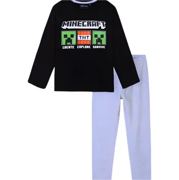 PYŽAMO MINECRAFT dlouhý rukáv, černo - šedé Velikost: 12