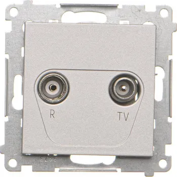 Elektrická zásuvka Zásuvka anténní R+TV průchozí, 1x vstup: 5÷862 MHz, Simon 55 TAP10.01/143, hliníková