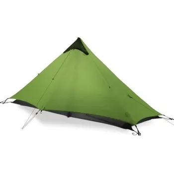 Stan Ultralehký stan pro 1 osobu 210 x 245 x 125 cm 15D nylon Třísezónní turistický stan pro pěší výpravy a celodenní cestování zelená
