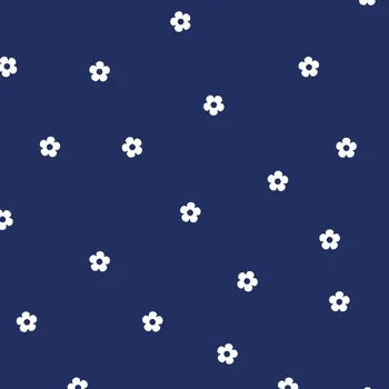 Designová ekokůže (koženka) s potiskem malé modrotiskové květiny Rosalia