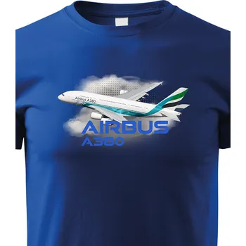 Chlapecké tričko Dětské tričko Airbus A380, Barva Modrá, Velikost 158 cm/12 roků, Canvas Dětské tričko Bezvatriko.cz 3106