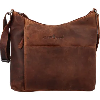 Kabelka Dámská kožená kabelka přes rameno hnědá - Greenwood Ammi hnědá