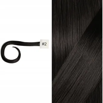 Příčesek Vzorek syntetických vlasů Cameron Hair clip in culík #2 tmavě hnědá