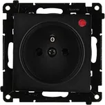 Zásuvka silová 1 násobná typ E, s uzemněním, se clonkami, s přepěťovou, Simon 55 TGZ1CZ.01P/149, černá metalizovaná