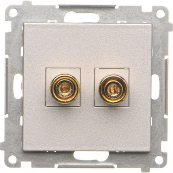 Elektrická zásuvka Zásuvka reproduktorová 1 násobná, Simon 55 TGL.01/143, hliníková