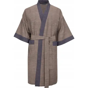 Dámský župan Revise RE-516 Kimonový župan - 100% bavlna - Hnědý - XL/XXL